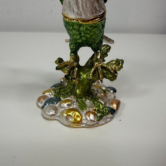 Millwood Pines Austrian Crystal Enamelled American Bauld Eagle Trinket Box - Picture 2 of 13